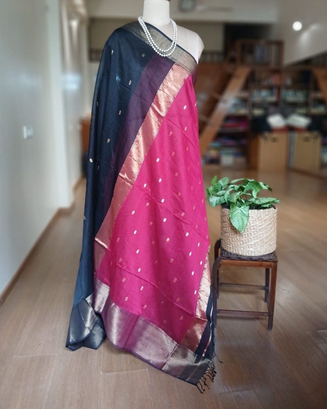 Maheshwari Silk Cotton Saree – (MSCS1022) - Image 3