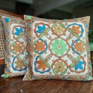Densely embroidered cushion covers in paako style  - (DECC0002)