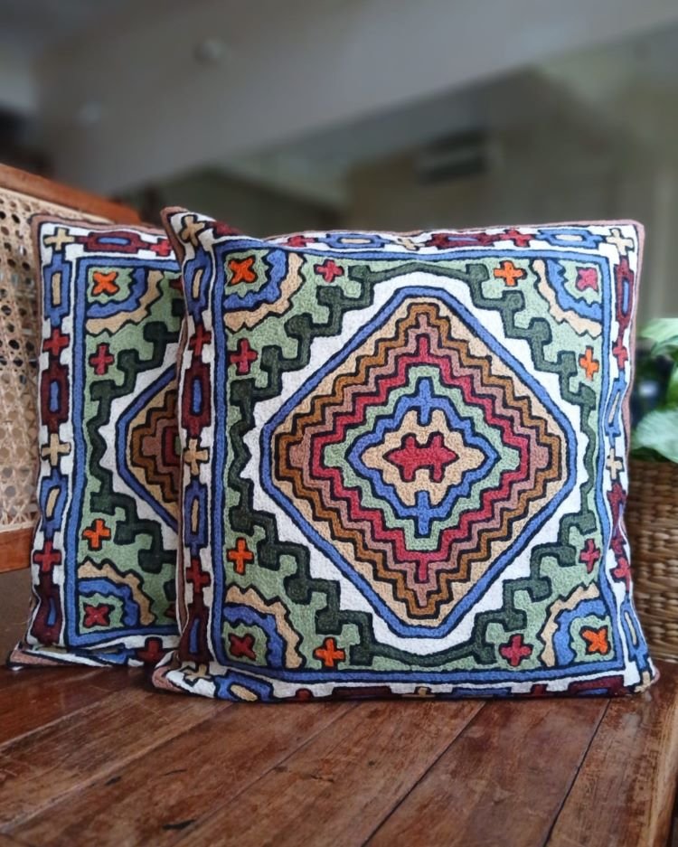 Densely embroidered cushion covers in paako style – (DECC0006) - Image 2