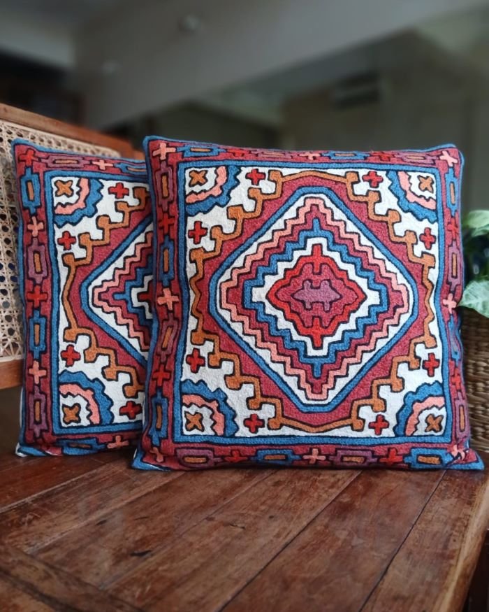 Densely embroidered cushion covers in paako style – (DECC0007) - Image 2