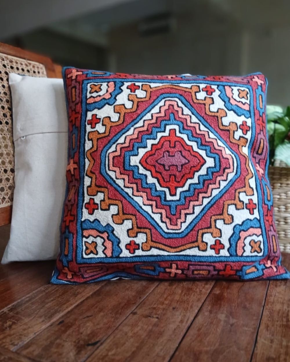 Densely embroidered cushion covers in paako style – (DECC0007)