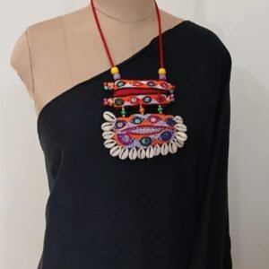 Colourful Meghwal Hand Embroidered necklace – (CMHE0021)