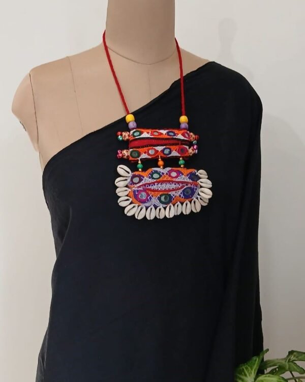 Colourful Meghwal Hand Embroidered necklace – (CMHE0021)