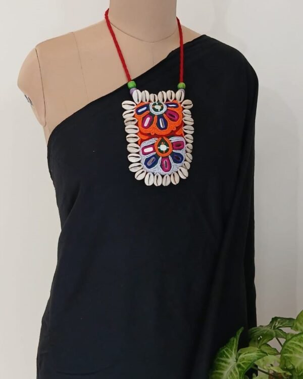 Colourful Meghwal Hand Embroidered necklace – (CMHE0024)