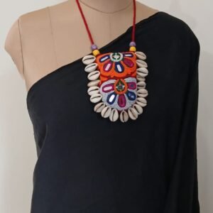 Colourful Meghwal Hand Embroidered necklace – (CMHE0028)