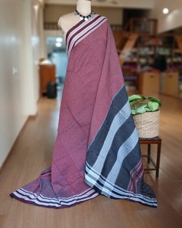 Pattedanchu Saree from Karnataka with Ilkal Style Border – (PATS0006)