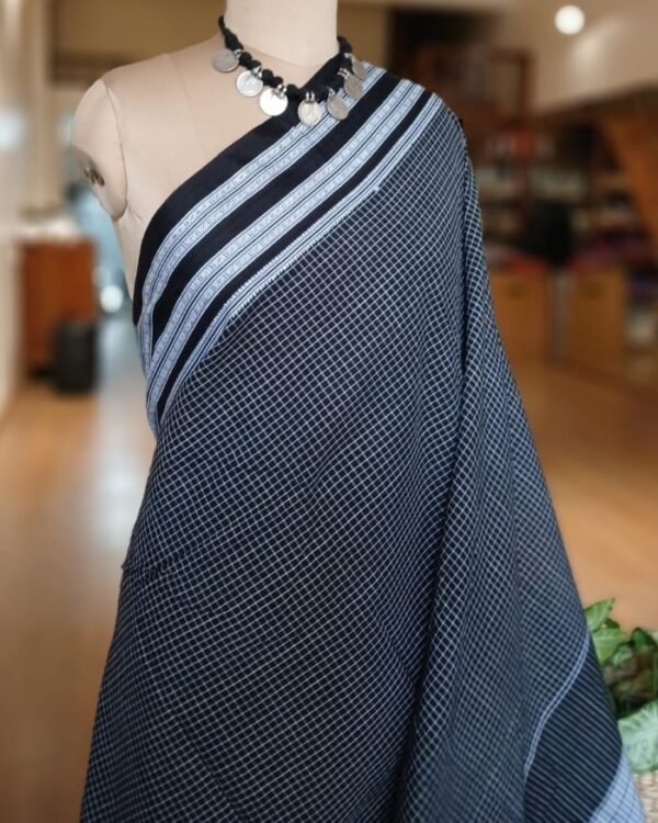 Pattedanchu Saree from Karnataka with Ilkal Style Border – (PATS0007) - Image 2