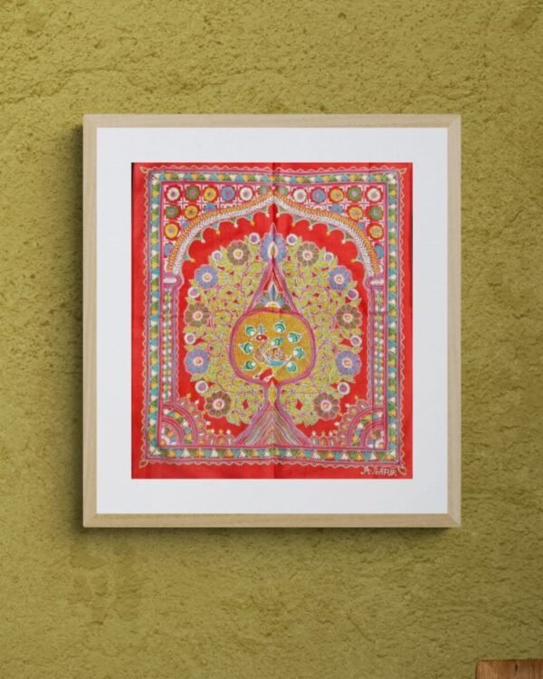 Tree of Life Rogan Art on cotton cloth - (TLRA0001) - Image 2