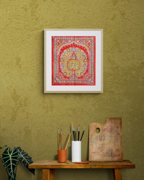 Tree of Life Rogan Art on cotton cloth - (TLRA0001)