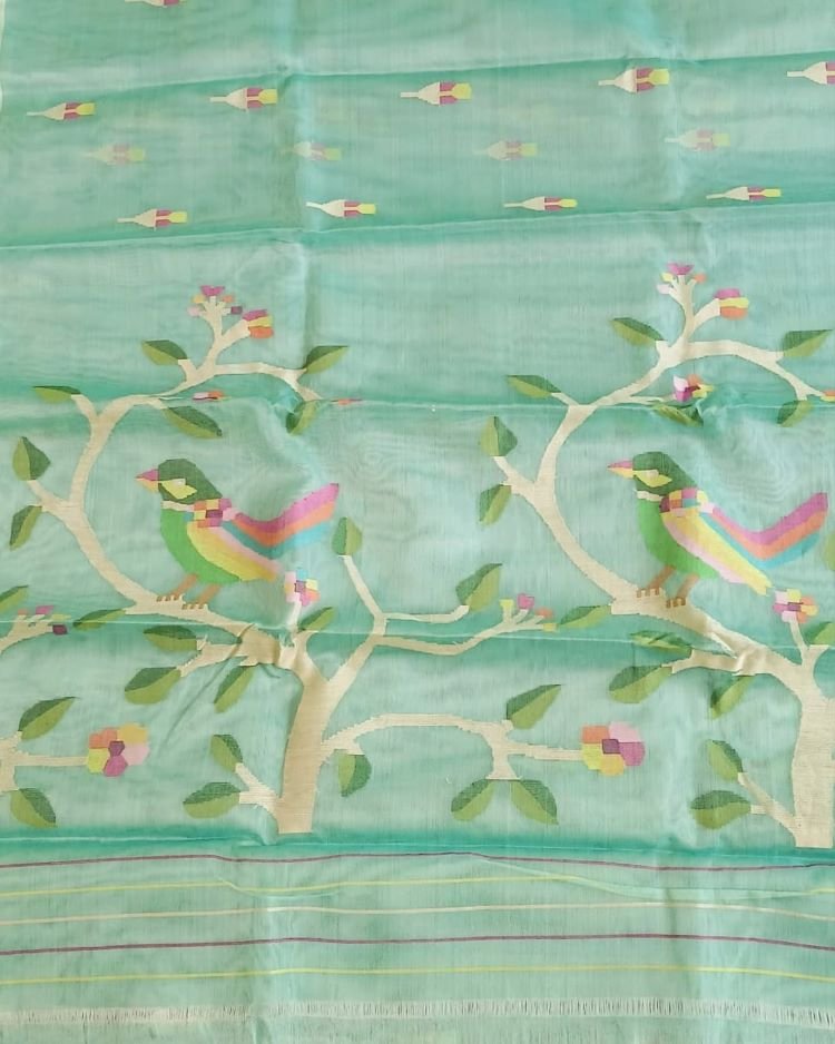 Handweave Jamdani Silk Saree – (SJMS1072) - Image 2