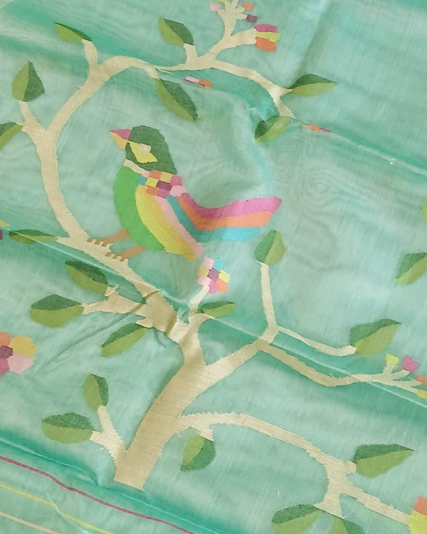 Handweave Jamdani Silk Saree – (SJMS1072) - Image 6