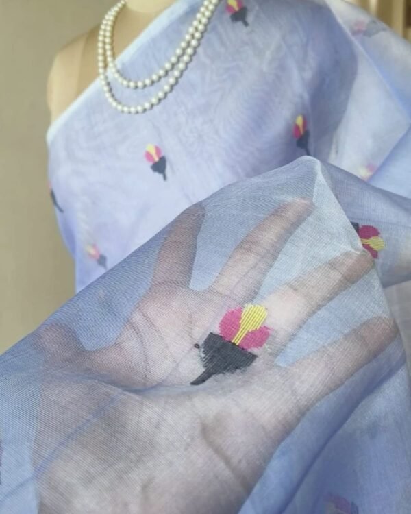 Handweave Jamdani Silk Saree – (SJMS1078) - Image 3