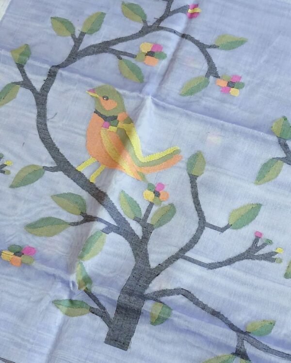Handweave Jamdani Silk Saree – (SJMS1078) - Image 4