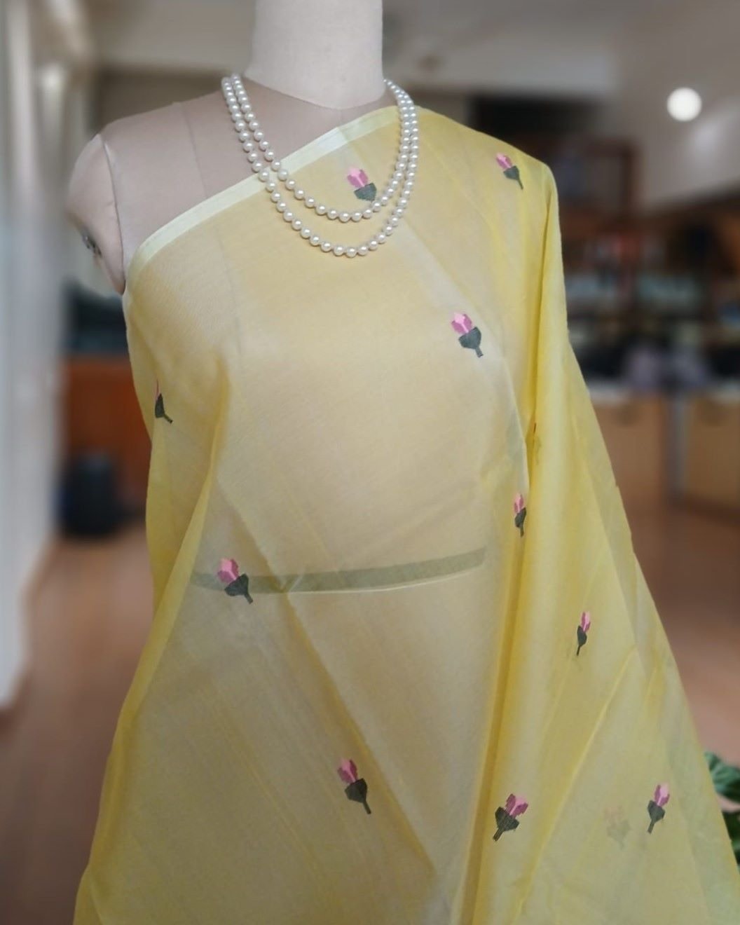 Handweave Jamdani Silk Saree – (SJMS1075) - Image 2