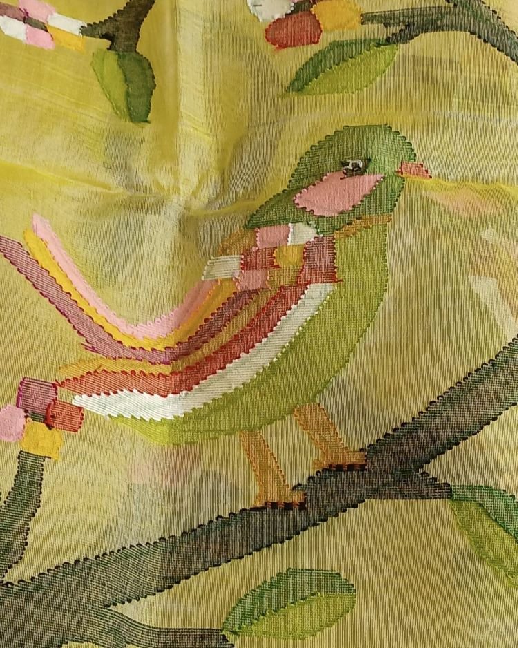 Handweave Jamdani Silk Saree – (SJMS1075) - Image 6