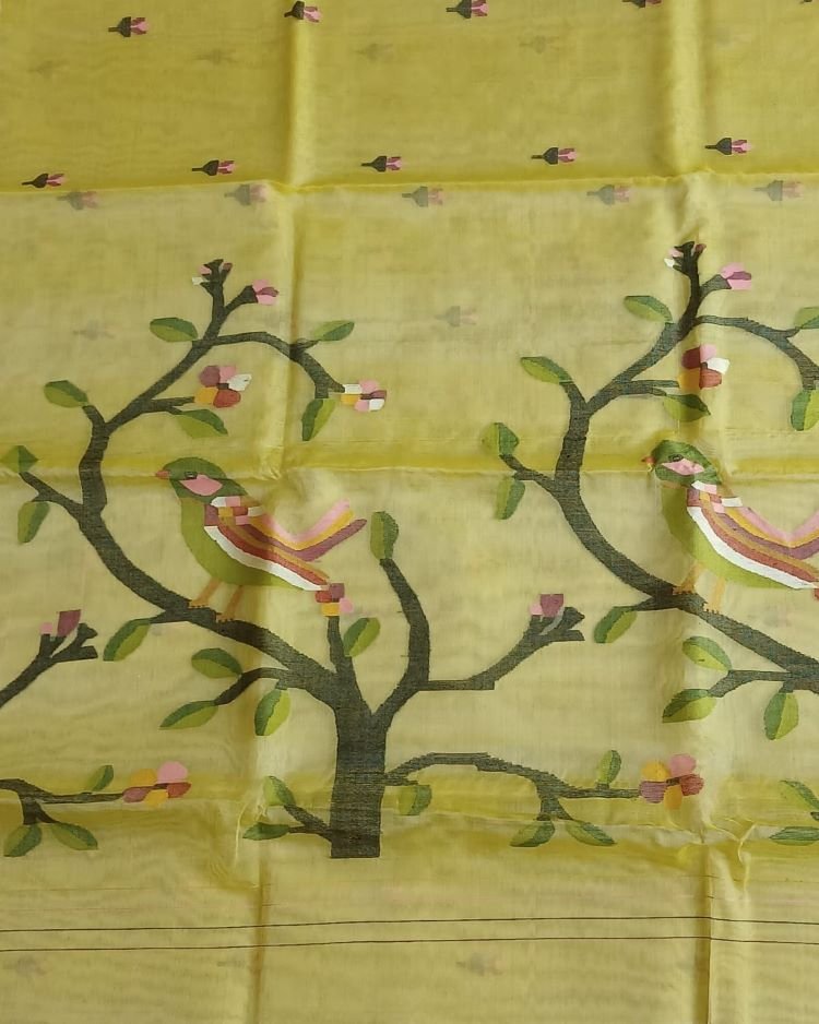 Handweave Jamdani Silk Saree – (SJMS1075) - Image 4