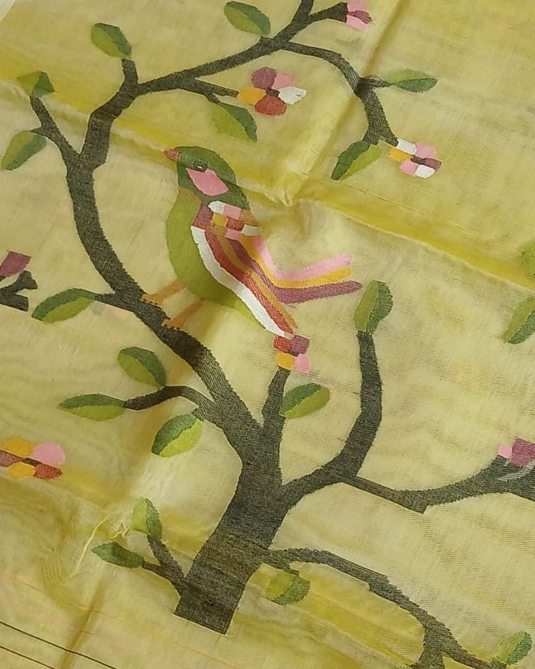 Handweave Jamdani Silk Saree – (SJMS1075) - Image 5