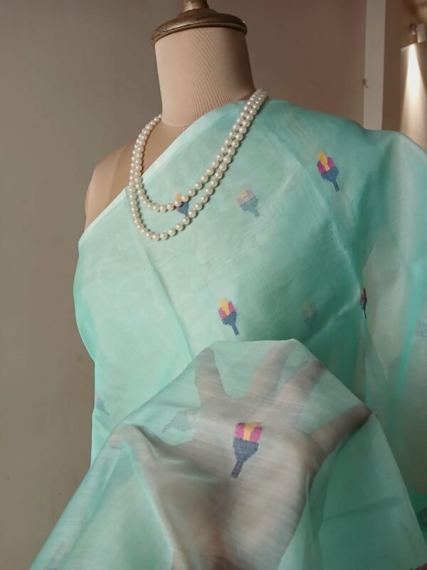 Handweave Jamdani Silk Saree – (SJMS1084) - Image 3