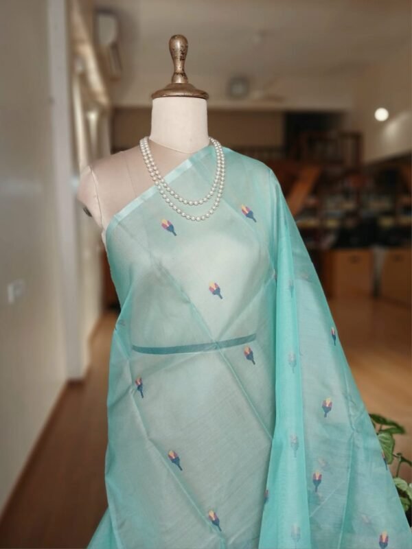 Handweave Jamdani Silk Saree – (SJMS1084) - Image 4