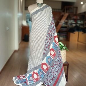 Ajrakh Mul Cotton Saree – (AMCS1034)