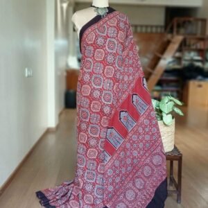 Ajrakh Mul Cotton Saree – (AMCS1037)