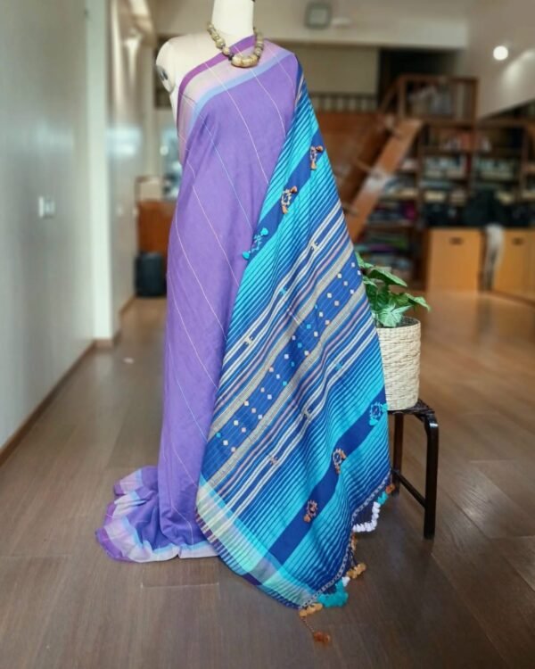 Bhujodi Saree handwoven in Kala Cotton – (BHUJ0083) - Image 3