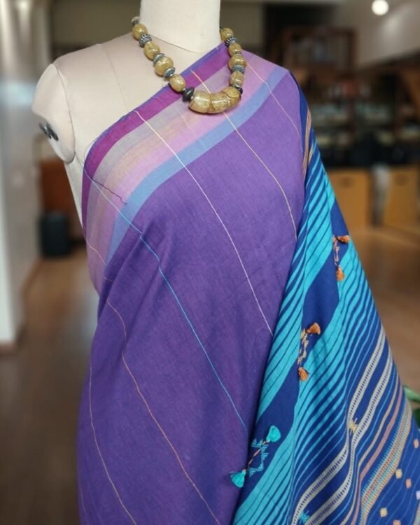 Bhujodi Saree handwoven in Kala Cotton – (BHUJ0083) - Image 4