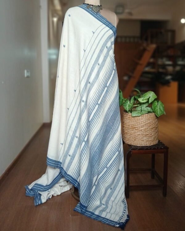 Bhujodi Saree handwoven in Kala Cotton – (BHUJ0086) - Image 6