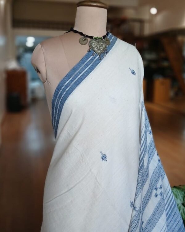 Bhujodi Saree handwoven in Kala Cotton – (BHUJ0088) - Image 5