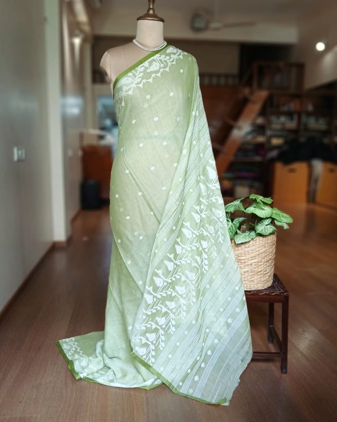 Handweave Jamdani Cotton Saree – (JCHS1036) - Image 3