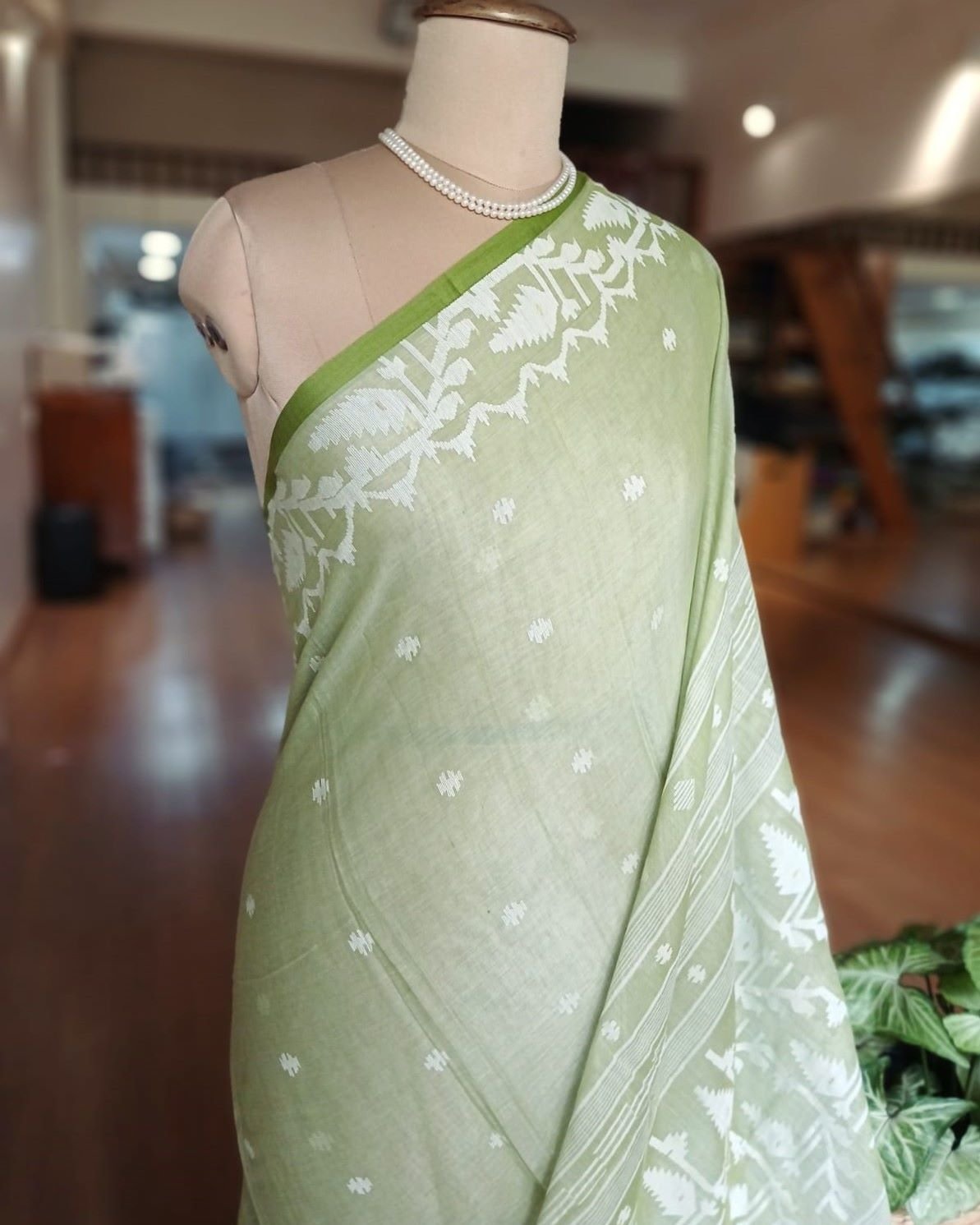 Handweave Jamdani Cotton Saree – (JCHS1036) - Image 4