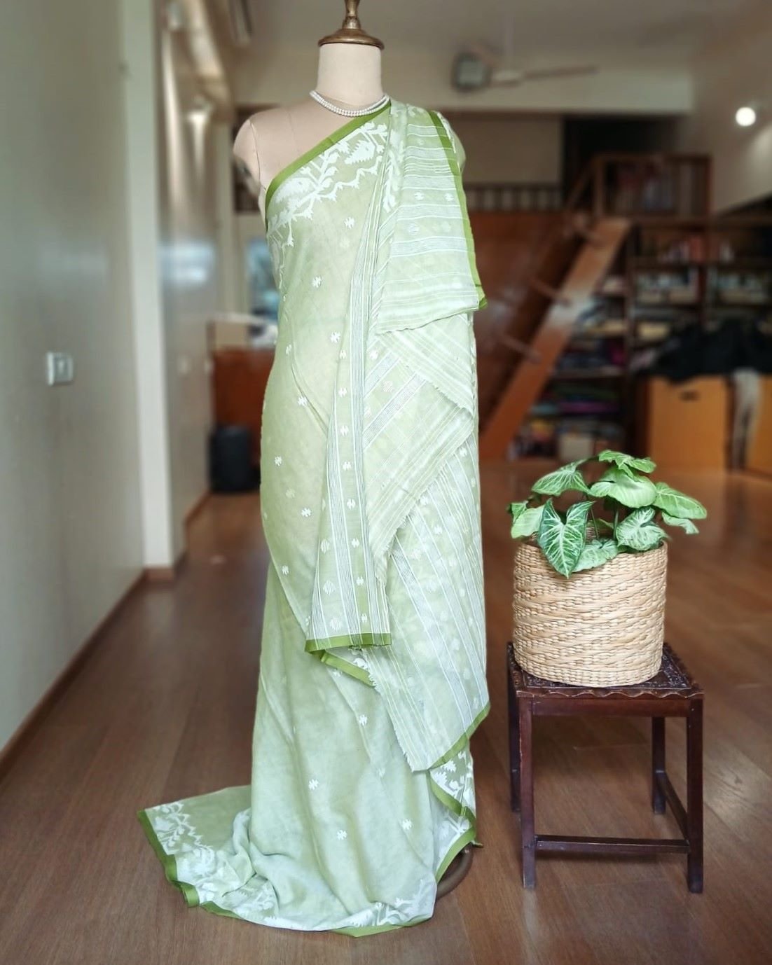 Handweave Jamdani Cotton Saree – (JCHS1036) - Image 2