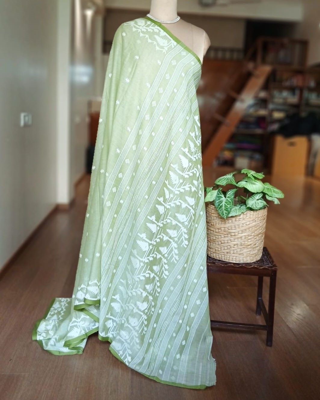 Handweave Jamdani Cotton Saree – (JCHS1036) - Image 5