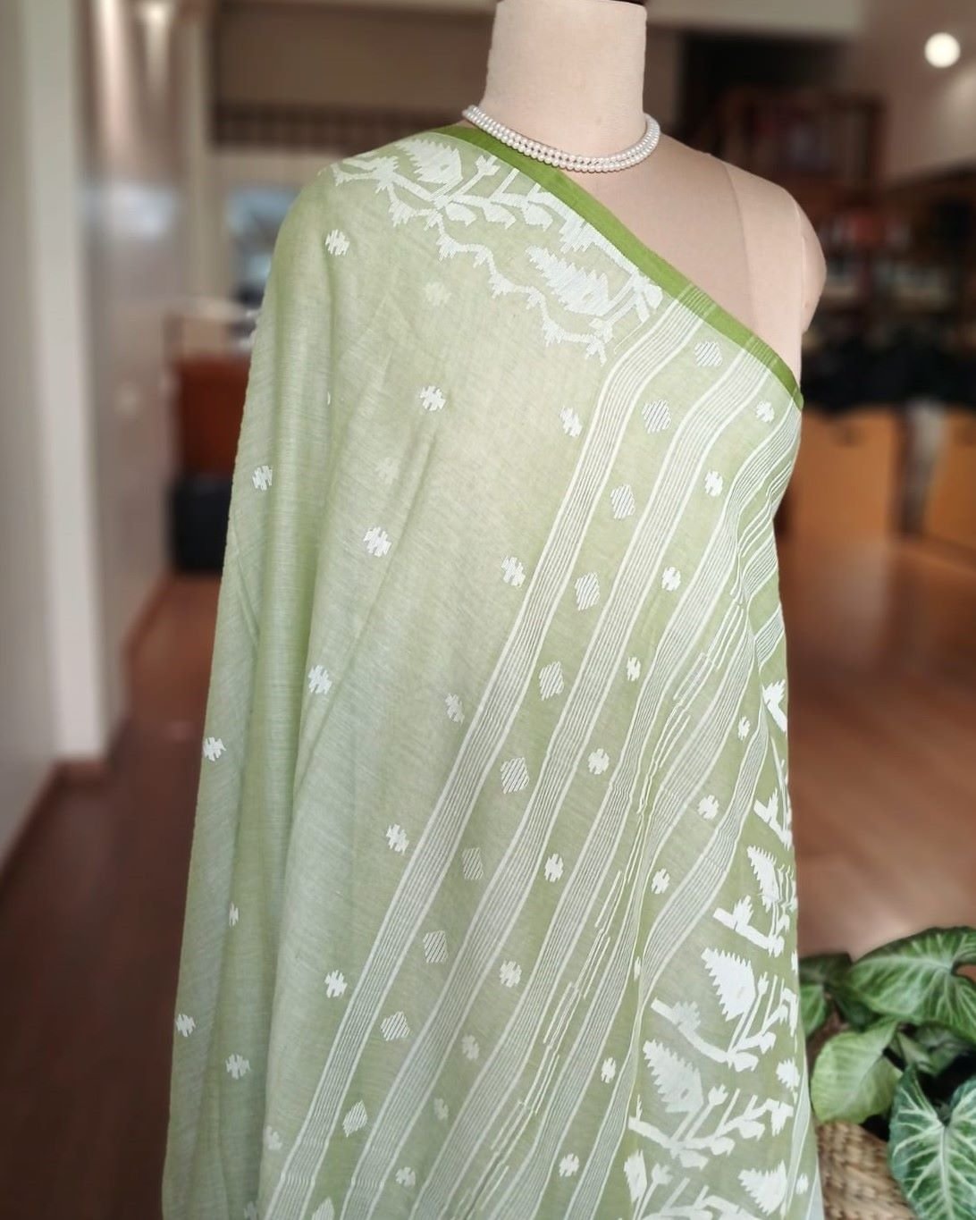 Handweave Jamdani Cotton Saree – (JCHS1036) - Image 6