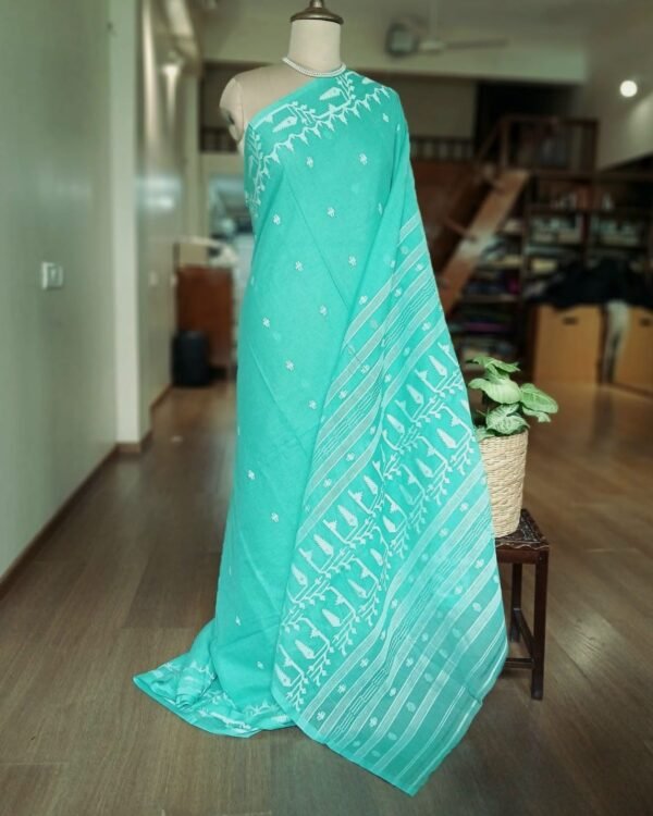 Handweave Jamdani Cotton Saree – (JCHS1038) - Image 3