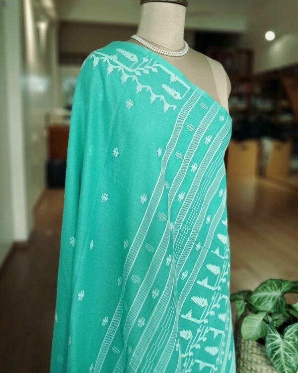 Handweave Jamdani Cotton Saree – (JCHS1038) - Image 6