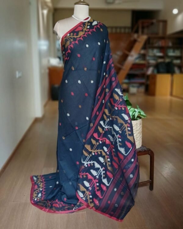 Handweave Jamdani Cotton Saree – (JCHS1043) - Image 3
