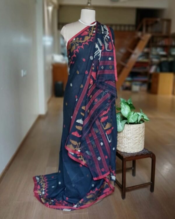 Handweave Jamdani Cotton Saree – (JCHS1043) - Image 2