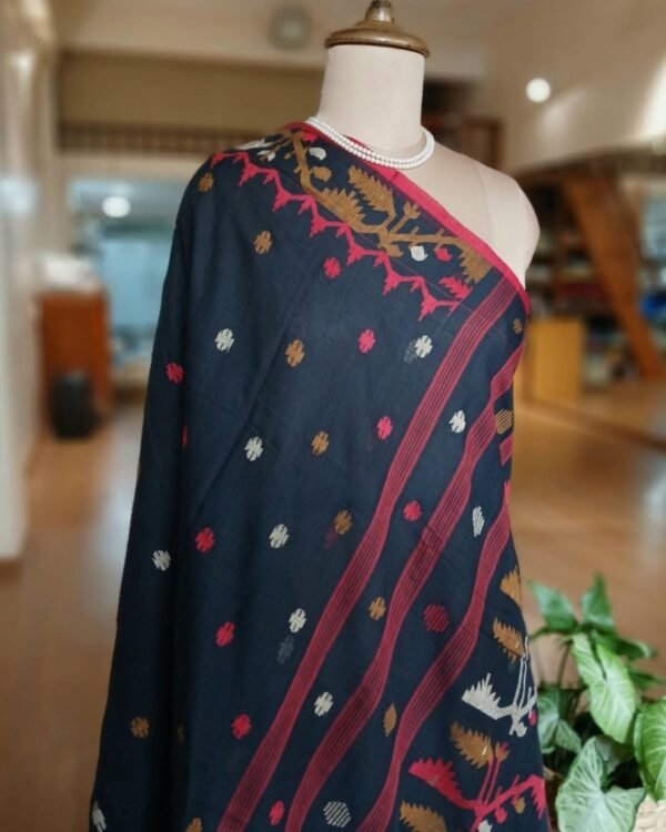 Handweave Jamdani Cotton Saree – (JCHS1043) - Image 6
