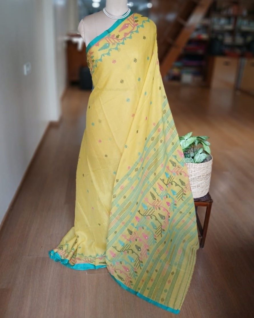 Handweave Jamdani Cotton Saree - (JCHS0005) - Image 2
