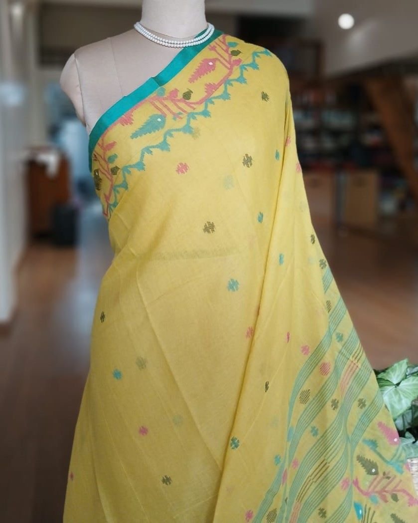 Handweave Jamdani Cotton Saree - (JCHS0005) - Image 3