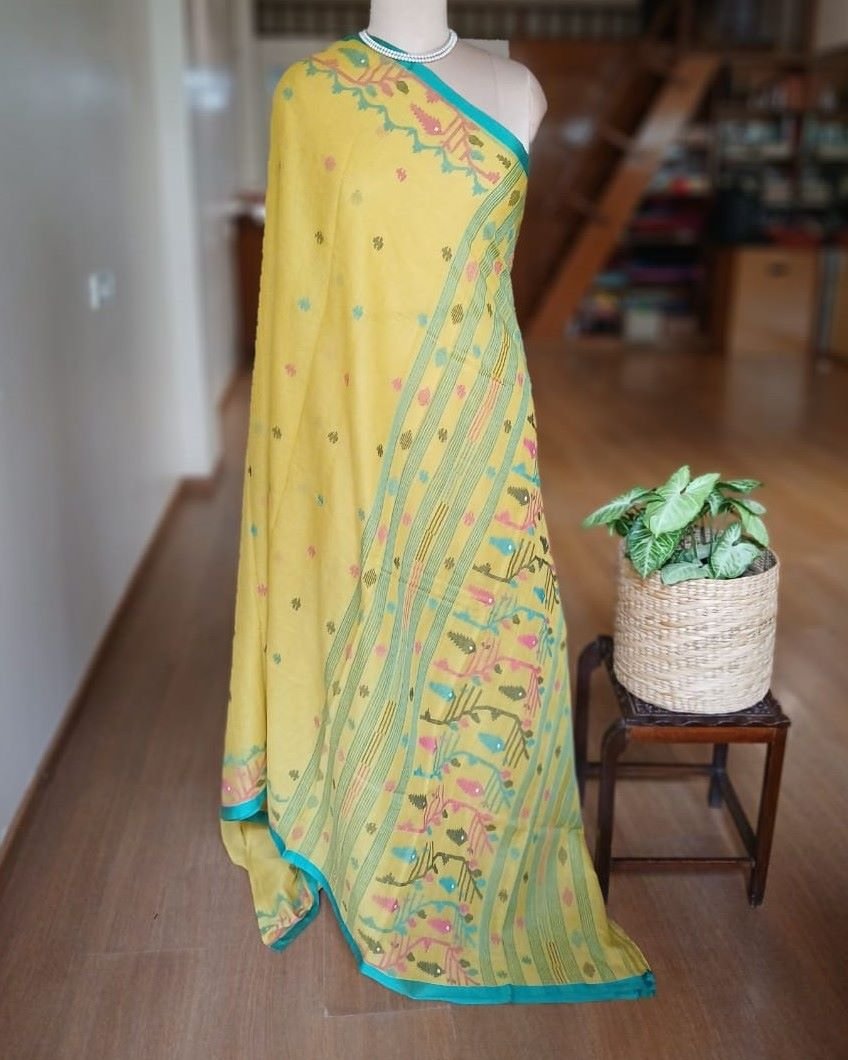 Handweave Jamdani Cotton Saree - (JCHS0005) - Image 4