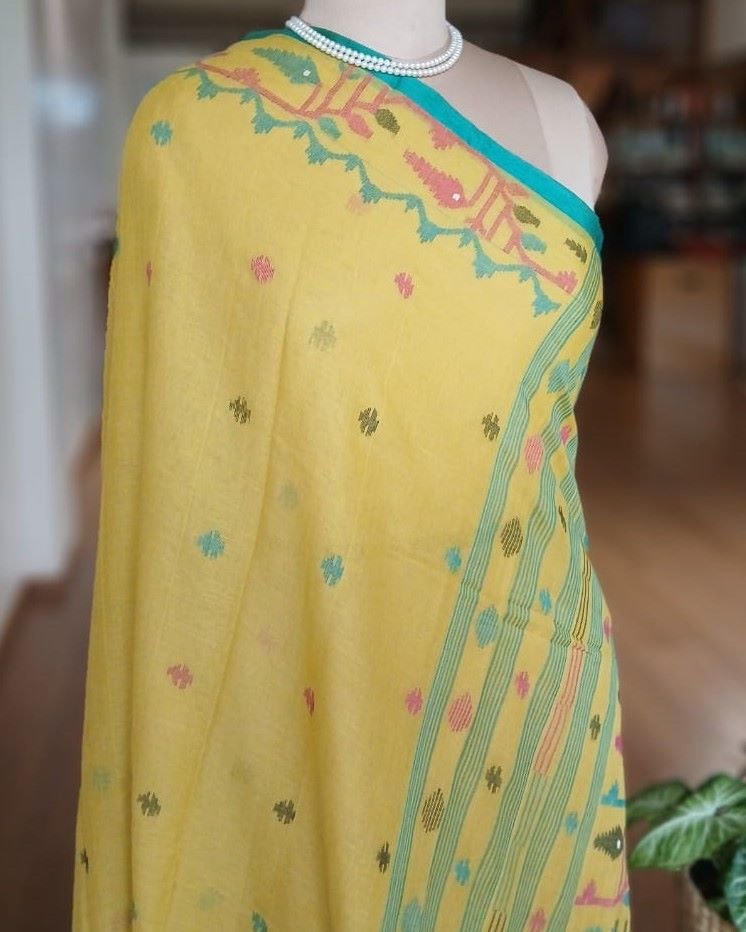 Handweave Jamdani Cotton Saree - (JCHS0005) - Image 5