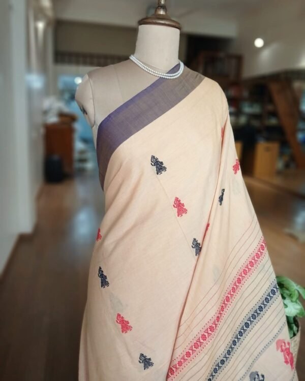 Gollabhama (milkmaid / gopika) handweave saree in cotton – (WGHS0019) - Image 3