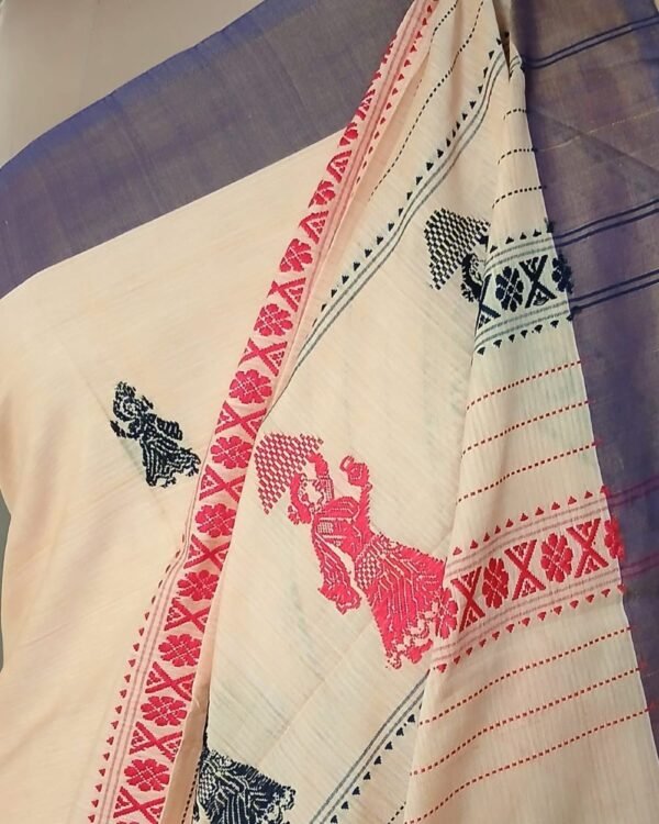 Gollabhama (milkmaid / gopika) handweave saree in cotton – (WGHS0019) - Image 5