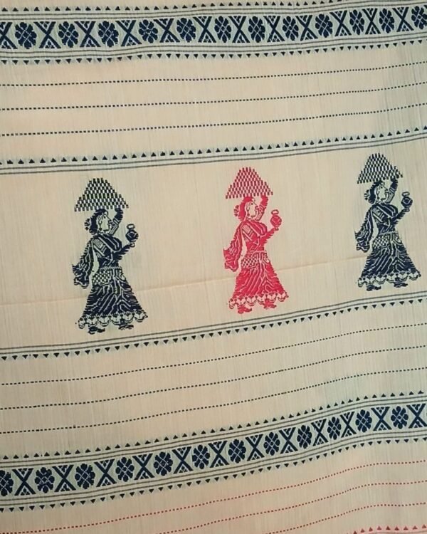 Gollabhama (milkmaid / gopika) handweave saree in cotton – (WGHS0019) - Image 6