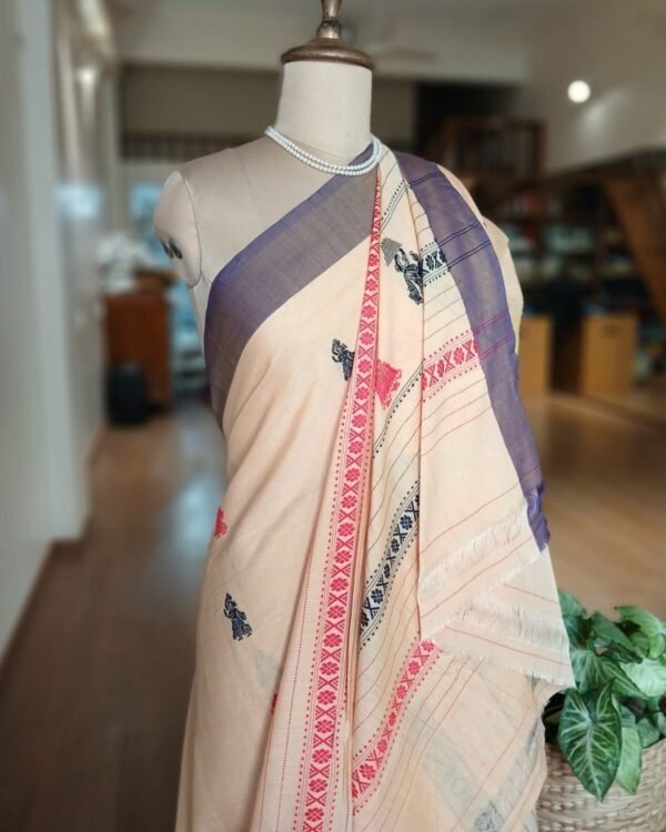 Gollabhama (milkmaid / gopika) handweave saree in cotton – (WGHS0019) - Image 4