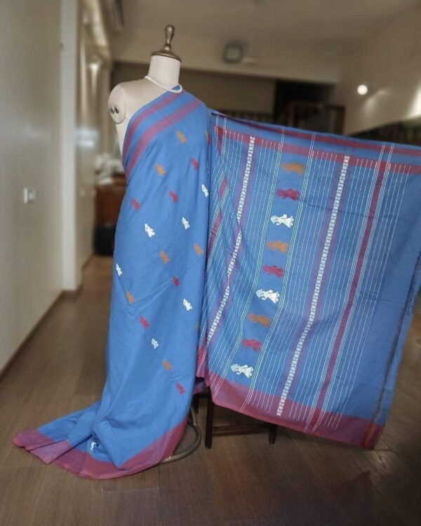 Gollabhama (milkmaid / gopika) handweave saree in cotton – (WGHS0018) - Image 2