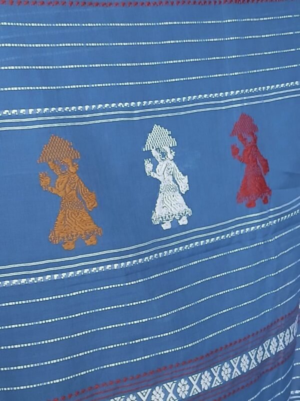 Gollabhama (milkmaid / gopika) handweave saree in cotton – (WGHS0018) - Image 6