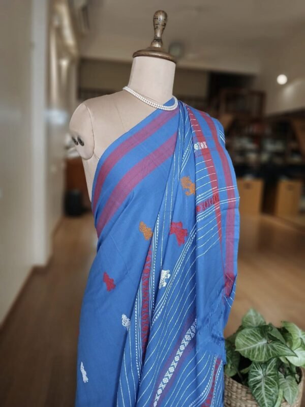 Gollabhama (milkmaid / gopika) handweave saree in cotton – (WGHS0018) - Image 4